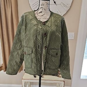 Time and Tru Olive Utility Jacket